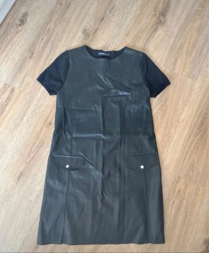 Damen schwarz leder kleid - h&m,