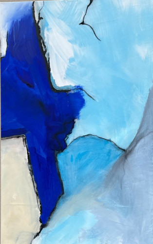Acrylbild pigmente rohleinwand - acrylbild,