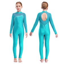 DE Kinder Mädchen Ballettanzug Langarm Trikot Gymnastik Turnanzug Body Overalls