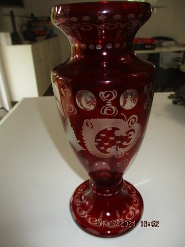 Schöne vase böhmen - vase, rotes