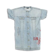 Diesel Jeansweste Gr. 36 Damen Denim Blau Blue Logo Baumwolle Oberteil Shirt