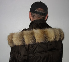 Trend Fuchs Pelz Kapuze Kragen Graufuchs Fellkragen für Jacke Parka Kojote Schal