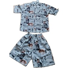 ONE PIECE, Strandanzug, 2 Teiler, Hemd + Shorts, Manga, 4XL, Manga