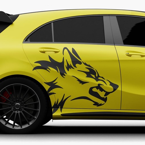 Auto aufkleber wolf abstrakt - auto,