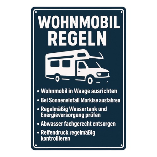 Wohnmobil regeln blechschild - regeln,