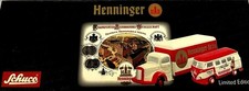 Schuco Piccolo 1:90 Set "Henninger Bräu" MB L 6600 Koffer + VW T1  05811