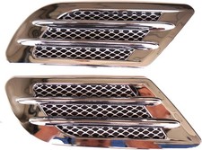 Chrom Auto Motorhaube Lufteinlass Durchfluss Side FENDER Ventil Lufthutze Silber