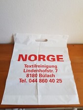 alte  Plastiktüte Norge Textilreinigung Schweiz  39 x 33,5 cm Tasche Bag Sammler