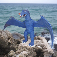 GODZILLA VINTAGE KAIJU RODAN HARTGUMMI-FIGUR 16,5 CM BLAU / IMPERIAL