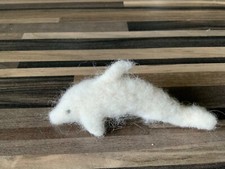 Gefilzter Delfin Fisch aus Wolle 11 cm + Handarbeit + Unikat + Waldorf