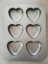 6er Herz Muffin Kuchenform Kuchenblech antihaft beschichtet *top*