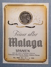 altes Musteretikett Weinetikett Feiner alter Malaga Spanien Gebrüder Illert KG