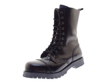 Boots & Braces 10 Loch Damen Biker Boots Stiefeletten Gr 40 Stahlkappe Schwarz