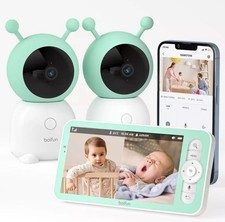 BOIFUN Babyphone | 2 Kamera 5 Zoll 2K Split-Screen Video Babyphone Temperatur