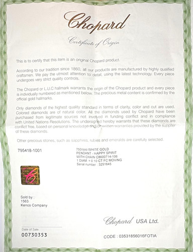Chopard authentic year - chopard,
