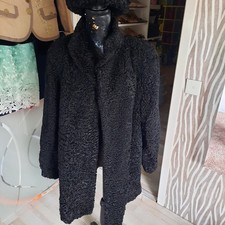 Echter Persianer Mantel, Gr.42/44, Schwarz,  Vintage