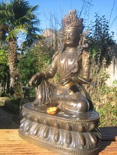 TARA-Tibet-BRONZE-Antik-BUDDHA-Meditation-Feng Shui-Tempel-Asiatika-52cm