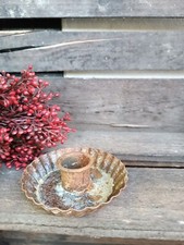 Tartelette Kerzenleuchter Stabkerze  Metall Eisen rostig rustikal braun  + NEU +