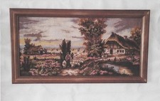 Stickbild mit Holzrahmen -