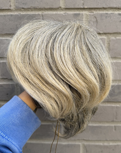 Perücke blond grau - perücke, strähnen