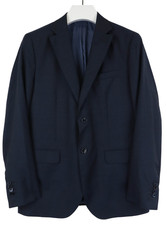 MASSIMO DUTTI Super 120'S Wool Blazer Herren IT 50 Blau Einreihig Gemustert