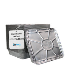 Aluschalen 930ml - Tropfschale Grill 227x177x30mm - Alu Grillschale Auflaufform