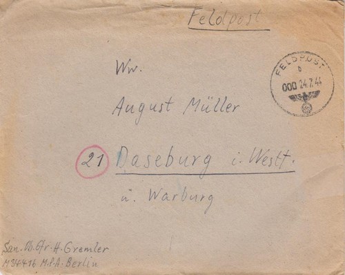 Feldpostbrief 1944