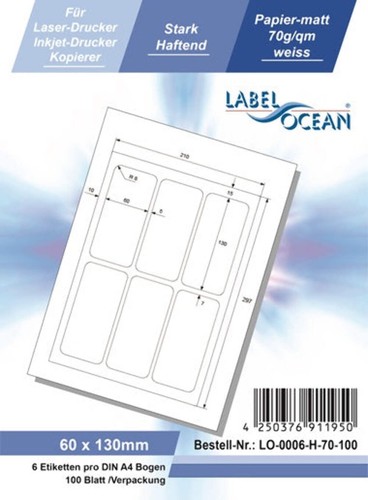 Universaletiketten 60x130mm