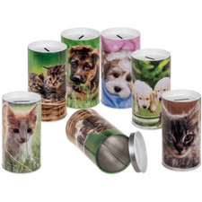 Kinder Spardose Metallspardose Sparbüchse Metall-Spardose, Geldspardose "Tiere"