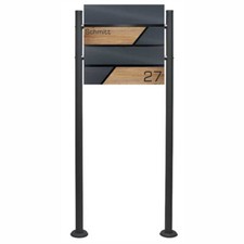 Standbriefkasten Briefkastenanlage Briefkasten Postfach Dunkel Grau Postkasten
