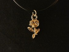 Rose Anhänger mit Kette 24 Karat Vergoldet Gold Rosenblatt Love Blüte Liebe 