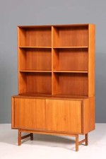 Mid Century Bücherregal Danish Design Schrank Retro Kommode Schiebetür