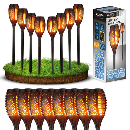 8er set led solar fackel - set,