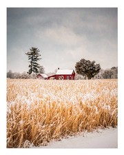 Winter-Bauernhausszene