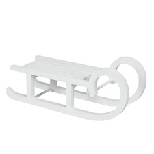 Holz Dekoschlitten klein weiß