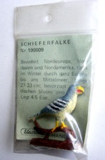 Elastolin Plastik Vogel Figur Schieferfalke Ast 190809 handbemalt Beipackzettel