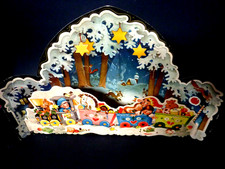 M. DRECHSEL alter Aufstell-Adventskalender, Die Weihnachtseisenbahn kommt