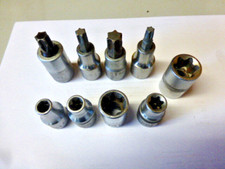 9 x TORX 1/2" Steckschlüssel T40 T50 T55 T60 E10 E20 E12 Steckschlüsseleinsatz
