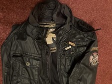 Khujo Jacke Herren Größe L Schwarz Übergangsjacke Dry Wax