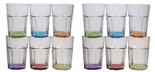 Caipirinha Caipi Cocktail Gläser 320 ml mit farbigem Boden 12 Stück Set