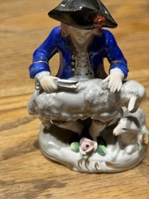 Vintage Sitzendorf Porzellan Schäfer Schaf Figur 3 Zoll um 1930 sehr guter Zustand