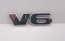 3D V6 KFZ Metall Aufkleber schwarz Logo Emblem Sticker Auto Tuning