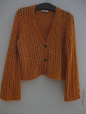Strickjacke - Größe L - Free Quent - Kurzjacke / Bolero - Orange Effektgarn