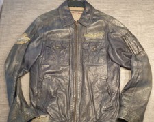 Camp David Lamm Nappa Lederjacke Gr. M Herren Blau