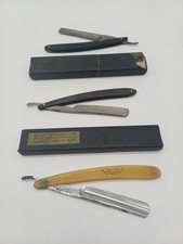 3x Rasiermesser Lützenkirchen Goldene Medaille Hugo Herbertz Solingen Antik