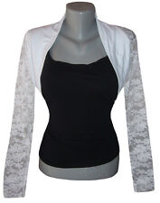 SPITZENBOLERO Bolero Brautmode Jacke Spitze Tüll Top schwarz pink 34 36 38 40