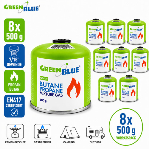 Gaskartusche 500g propan - 500g, x8