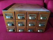 Holz-Dia-Schubladenschrank DDR vor 1964 für 600 Dias, Berlebach-Mulda, 12 Schübe