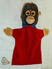 Steiff Handspielpuppe niedliche Schimpanse 6460/27 Webpelz/Samt 27cm rot KF sGUT