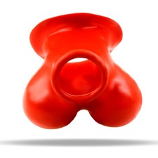 LatexDreamwear - roter 100% Latex Hodensack / Hoden Kondom / Penishülle / bdsm